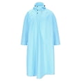 thumbnail image 1 of IVEYRTF Men's Half Button Heavy Rain Long Raincoat for Hiking Outdoor Activities Work Commute Waterproof Breathable Rainwear(Light Blue,Free Size), 1 of 6