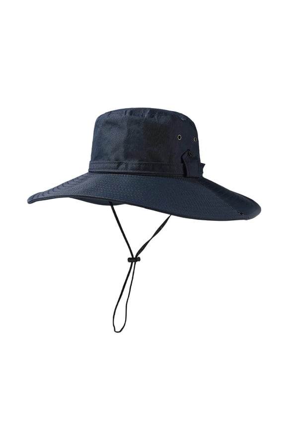 Men's Outdoor Sun Hat Wide Brim Breathable Vented Adjustable Chin Strap UV Protection for Hiking and Camping Activities Hat