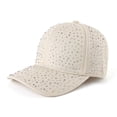 thumbnail image 1 of IVEYRTF Womens Baseball Cap Rhinestone Bling Sun Protection Breathable Fashion Flat Cap, 1 of 1