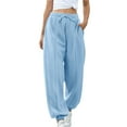 thumbnail image 1 of IVEYRTF Womens High Waist Casual Joggers Solid Color Pants with Pockets Comfortable Sweatpants Lightweight Joggers Casual Hiking Pants for Everyday Wear(Light Blue,XL), 1 of 7