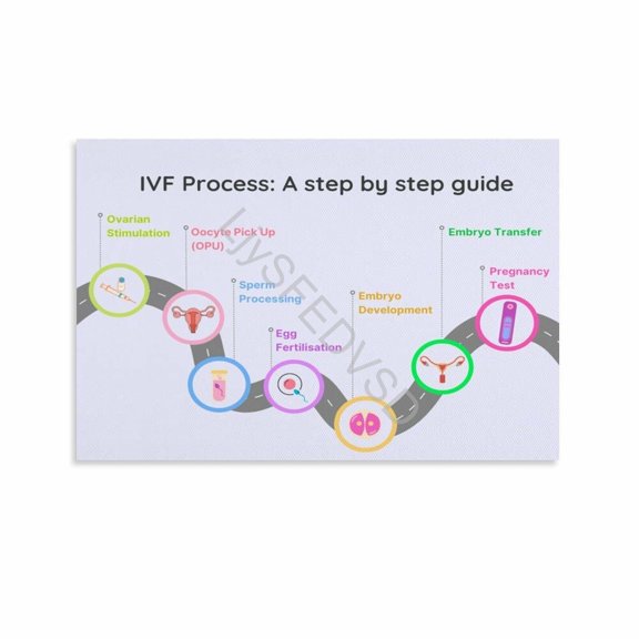 IVF Process Cycle Infographic Poster Fertility Educational Wall Art (7) Canvas for Bedroom Living Room Decor poster