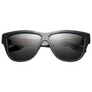 IVI Eyewear Dusky POLISHED BLACK BRUSHED ALUMINUM with GREY LENS Sunglasses
