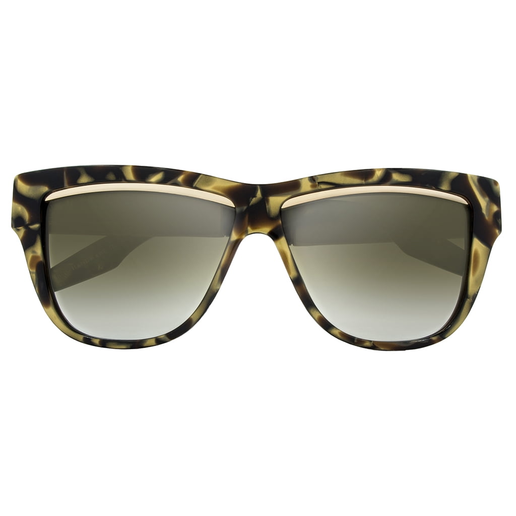NEW IVI VISION women\'s faye polished tigers eye sunglasses in brushed gold / bro Faye - IVI Vision main image 2
