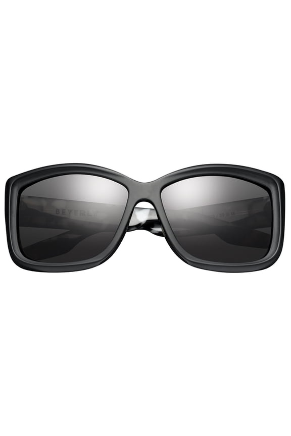 Beverly Black Marble Stone Frame with Grey Lens Sunglass