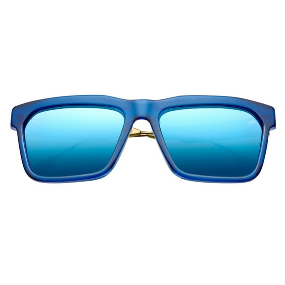 IVI Vision Deano Midway Blue/Antique Brass with Blue AR Lens Unisex Sunglasses
