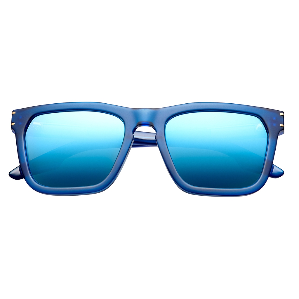 IVI Vision Gravitas Matte Midway Blue/Antique Brass with Blue AR Lens
