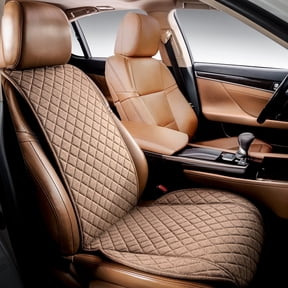 IVICY Faux Linen Front Car Seat Cover – Durable, Non-Slip Seat Protector for Cars – 1 Unit, Brown