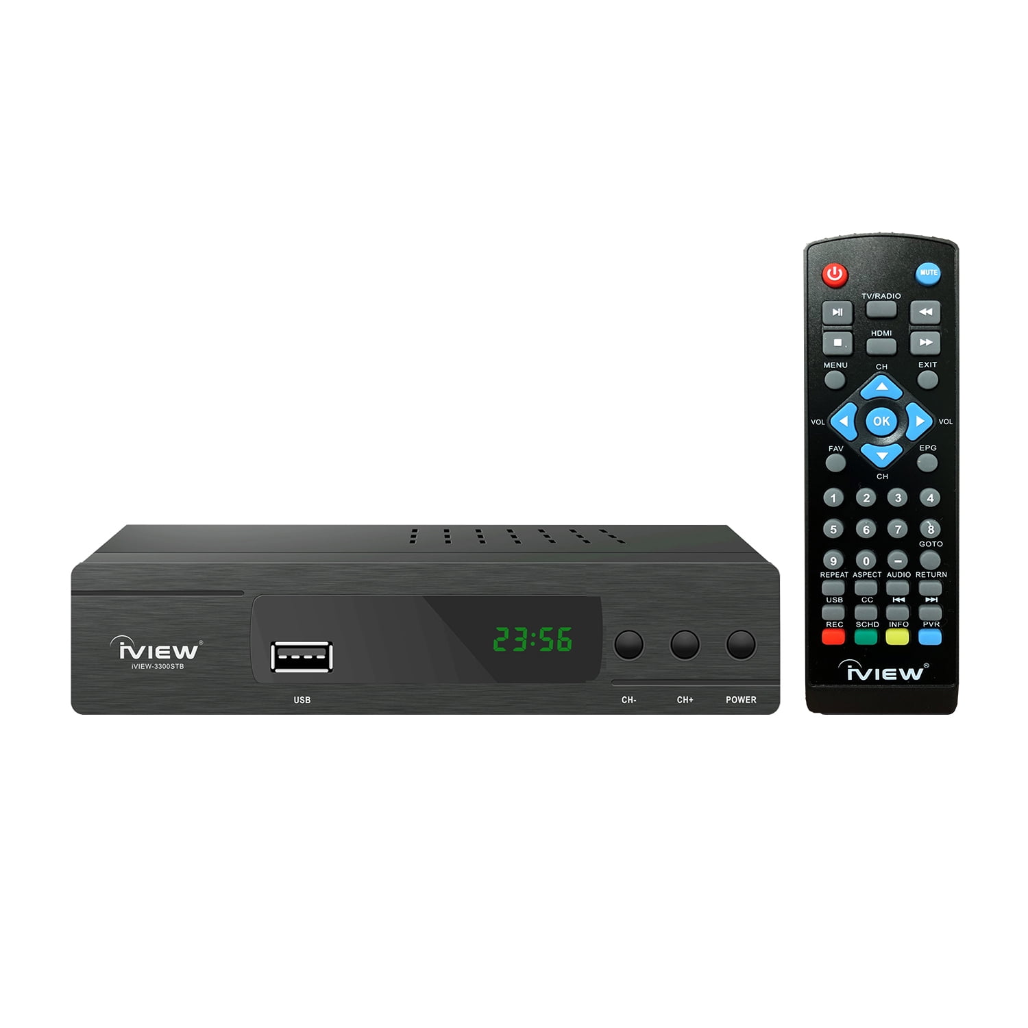 IVIEW 3300STB Digital Converter Box with TV Recording, ClearQAM, Media