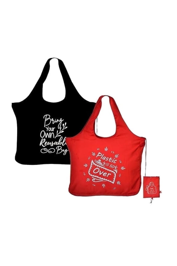 Unisex Adult Microfiber Tote Shopper Bag Set of 2, 2-Piece