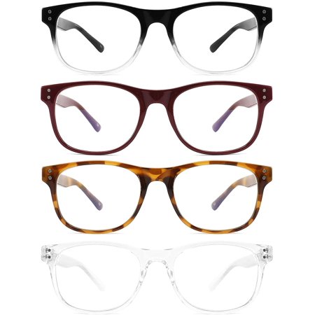 IVNUOYI Reading glasses Blue Light Blocking 4-pack for Men Women,Spring Hinge Readers,Lightweight Computer Eyeglasses to Relieve Eye Fatigue 3.5