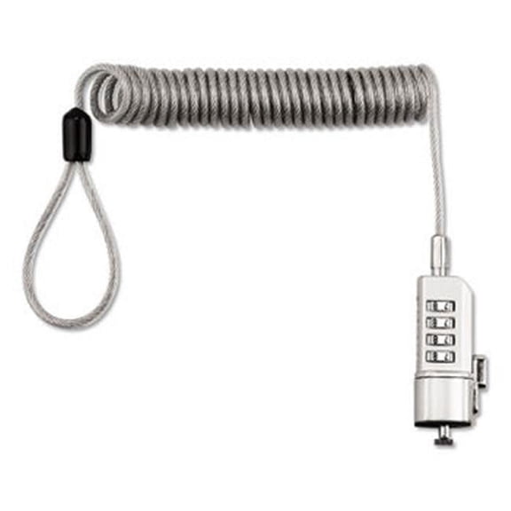 IVR 6 ft. Steel 4-Digit Cable Compact Combination Laptop Lock, Silver