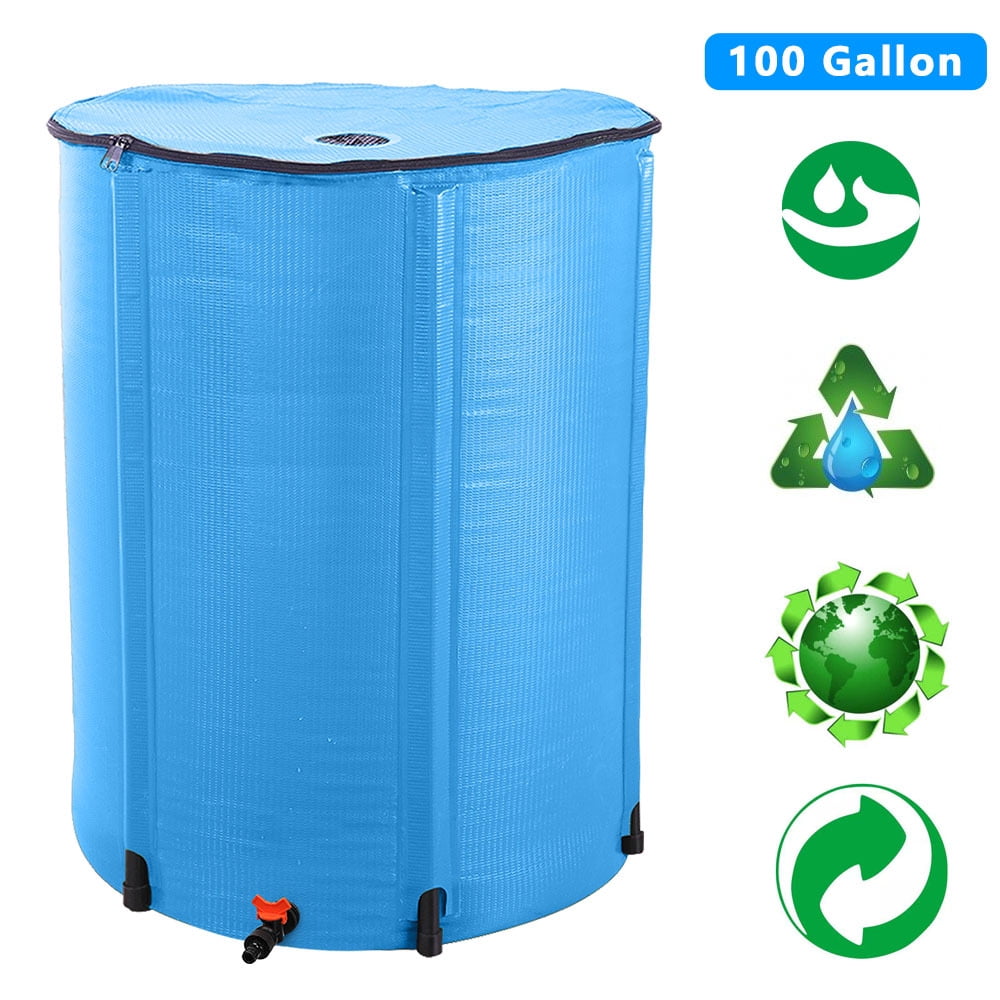 Large Blue 100 Gallon Collapsible PVC Rain Barrel