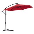 thumbnail image 1 of IVV 10FT Cantilever Patio Umbrella, Outdoor Offset Umbrella w/Tilt Crank, Heavy Duty Patio Hanging Umbrella for Market Garden Deck Pool Backyard Patio (Red), 1 of 9