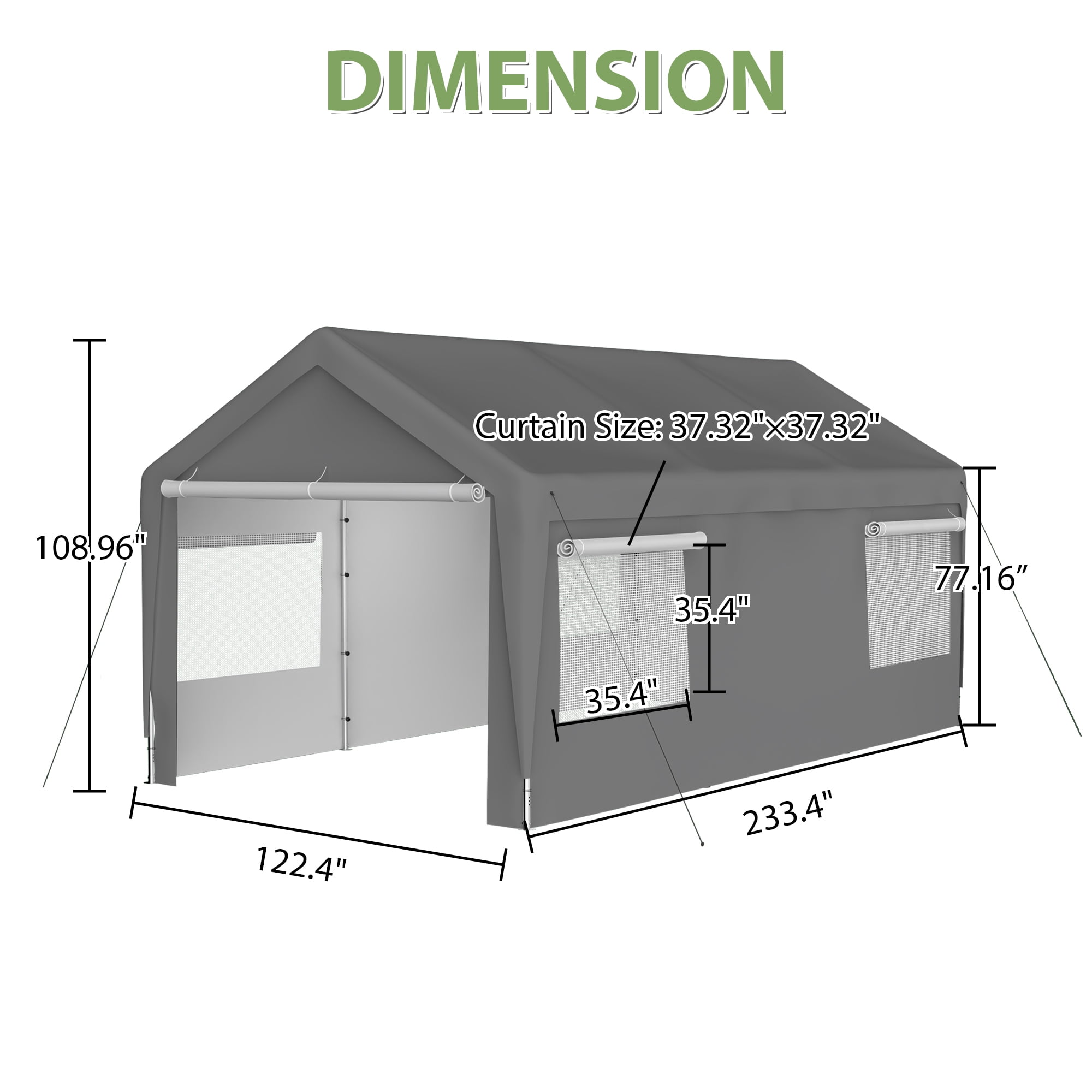 IVV 10ft x 20ft Heavy Duty Canopy Tent with Rollup Ventilated Windows
