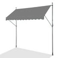 thumbnail image 1 of IVV 118-Inch Patio Manual Retractable Awning, Height Adjustable Door/Window Exterior Sunshade Shelter, Window Awning Canopy with UV Protection for Backyard, Garden, Balcony - Gray, 1 of 8