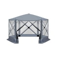 thumbnail image 1 of IVV 12' x 12' Hexagon Screen House, Pop Up Tent Portable Gazebo Canopy Shelter with Mesh Netting Walls and Carry Bag, Dark Gray, 1 of 10
