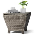 thumbnail image 1 of IVV 13 Gallon Small Deck Storage Box with Lid, Outdoor Storage Container for Hose Cushion Towel, Patio Rattan Wicker Side Table with Storage - Gray, 1 of 10