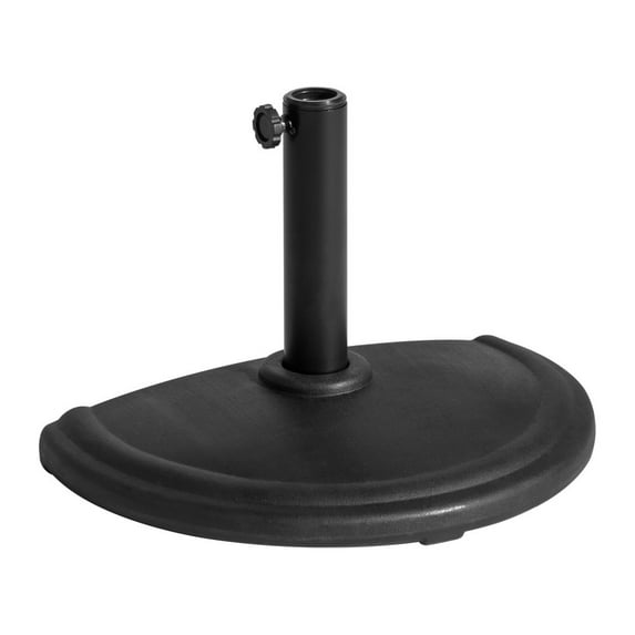 IVV 19.6" Semi-Round Umbrella Base - Black PP Parasol Base for 1.5" Pole Size