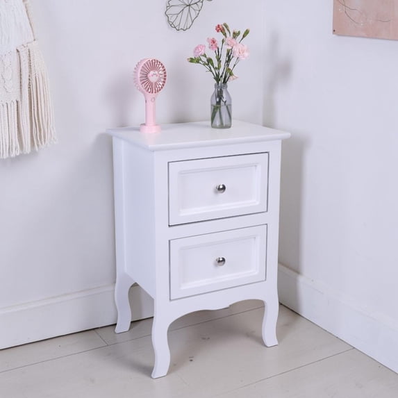 IVV 2-Drawer Nightstand in White, 15.75"W x 11.81"D x 23.62"H