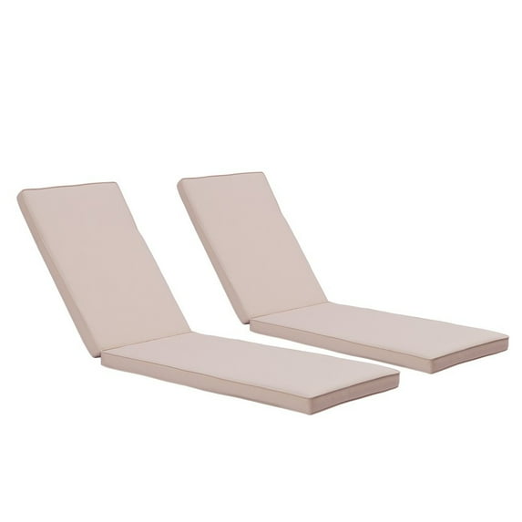 IVV 2 Pack Outdoor Lounge Chair Cushions - Chaise Lounge Replacement Cushions - Patio Funiture Seat Cushion - 74.4"L x 22.05"W x 2.76"H (Beige)