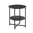 thumbnail image 1 of IVV 2-Tier Round Side Table w/ Black Metal Frame and MDF Shelf, Modern Accent End Table for Living Room, Bedroom, Balcony, Patio, 1 of 7