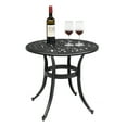 thumbnail image 1 of IVV Cast Aluminium Patio Bistro Table with 2" Umbrella Hole, Premium Black Outdoor Round Bar Dining Table for Porch Balcony Backyard, 23.6" Dia x 20.7" H, 1 of 10