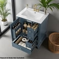 thumbnail image 1 of IVV 24" Bathroom Vanity Set with White Ceramic Sink, Freestanding Storage Cabinet with 3 Drawers, Storage Shelf, Soft-Closing Door, Modern Sink Cabinet for Small Bathrooms - Gray Blue, 1 of 10