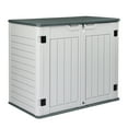 thumbnail image 1 of IVV 260 Gallon Outdoor Storage Box, Lockable HDPE Storage Containers with Lid, Deck Box Patio Furniture for Garden, Pool, Balcony, Yard (Gray+White), 1 of 10