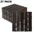 thumbnail image 1 of IVV 27PCS Deck Tiles, Premium Natural Pine Wood Floor Tiles, Outdoor Waterproof All Weather Interlocking Patio Tiles (12" x 12" - Black Walnut), 1 of 9