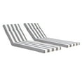 thumbnail image 1 of IVV 2PCS Chaise Lounge Cushions, 75 x 22.8 x 2 Inch Lounge Chair Cushions for Outdoor Furniture - Waterproof Patio Replacement Cushion, Gray and White Stripe, 1 of 5