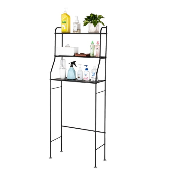 IVV 3-Tier Over The Toilet Storage Rack, Bathroom Space Saver, Freestanding Metal Shelf, Black