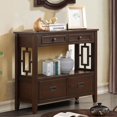 thumbnail image 1 of IVV 36" Console Table with 4 Drawers, Narrow Entryway Table with Open Shelf, Farmhouse Foyer Sofa Table for Living Room, Hallway, Entry Way, Kitchen, Light Espreso, 1 of 9