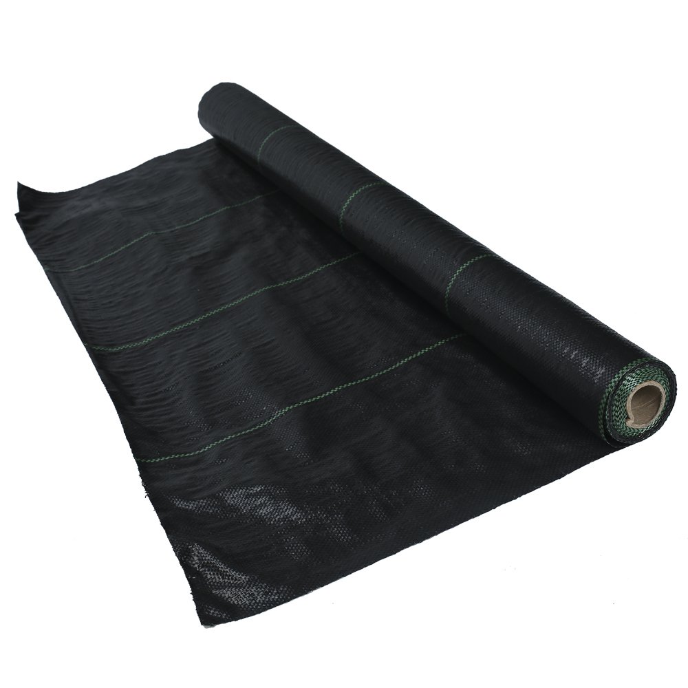 IVV 3ft x300ft Weed Barrier- Heavy Duty Woven Weed Barrier Landscape Fabric for Weeds Control, Pro Garden Ground Cover - Easy Setup& Convenient Design, Black