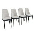 thumbnail image 1 of IVV 4-Pack Dining Chairs, Modern Faux Leather Upholstered Kitchen Chairs, Armless Accent Chairs with High Back & Metal Legs for Dining, Living & Meeting Room, White+Blue, 1 of 10