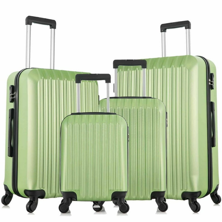 IVV 4 Piece Set Luggage Sets Suitcase ABS Hardshell Lightweight Spinner Wheels Green Walmart