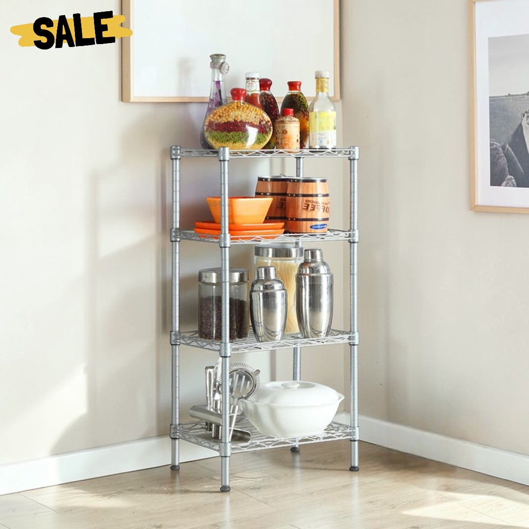 IVV 4-Shelf Metal Storage Rack, Heavy Duty Adjustable Steel Wire