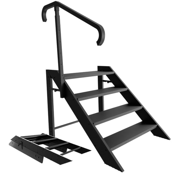 4 Step Rv Ladder IVV 4 Step RV Stairs with Handrail, Portable Folding Step Ladder for ...
