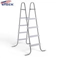 thumbnail image 1 of IVV 4-Step Swimming Pool Ladder, 300lbs Weight Capacity, Heavy Duty Double Sided Pool Steps Ladder with Non-Slip Plastic Pedals & Iron Frame for Entry and Exit 52" Above-Ground Pools (Gray & White), 1 of 10