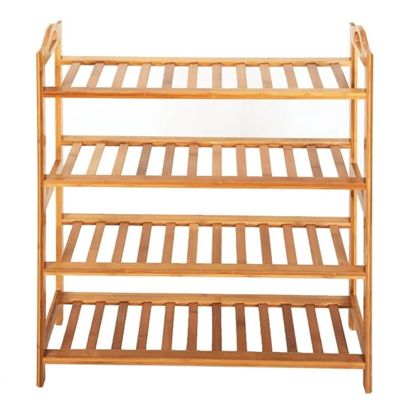 IVV 4 Tiers Bamboo Wooden Shoe Rack Wood Color