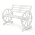 IVV 41" Rustic Wooden Wheel Bench Outdoor Bench, 2Person Patio Bench