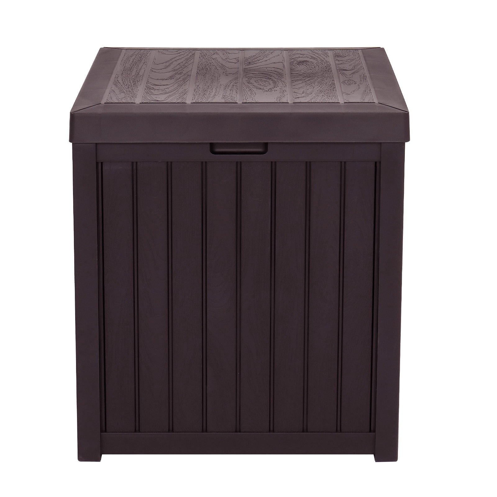 IVV 51gal 195L Outdoor Garden Plastic Storage Deck Box Chest Tools Cushions Toys Seat Waterproof, Brown