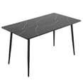 thumbnail image 1 of IVV 55" Dining Table, Modern Rectangular Table with PVC Marble Surface and Metal Legs, Kitchen Table for Home Office, Black, 1 of 7