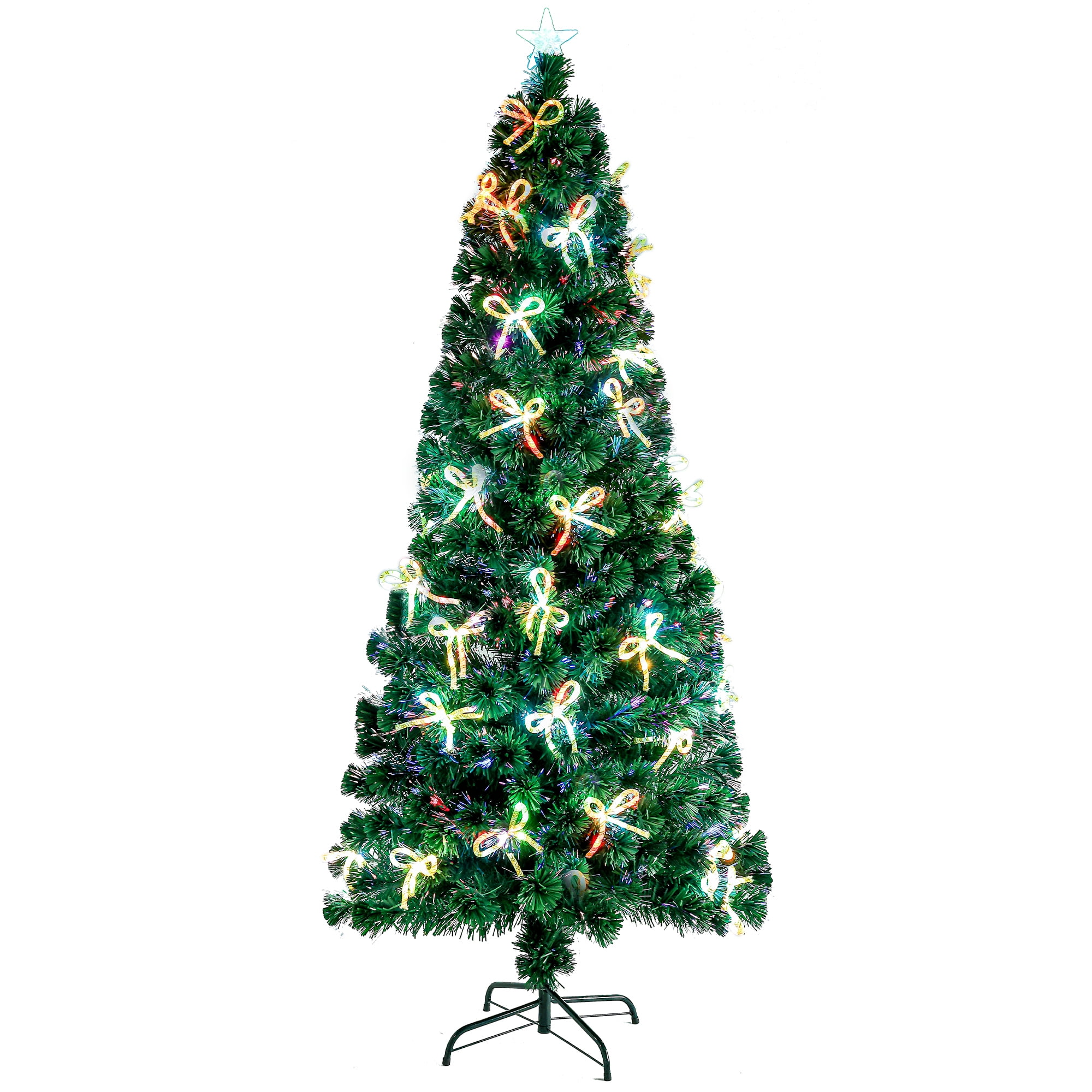 IVV 6.5ft PreLit Fiber Optical Christmas Tree with BowShape LED