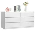 thumbnail image 1 of IVV 6 Drawers Dresser Chests for Bedroom, Wood Wide Moderm Chest of Drawers, Storage Dressers for Bedroom, Living Room, White, 1 of 10