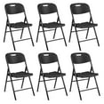 IVV 6 Pack Plastic Folding Chairs with Steel Frame, 350LBS Weight Limit