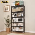 thumbnail image 1 of IVV 6-Tier Metal Shelving Unit, 72.83"H Carbon Steel Garage Storage Rack with Rolling Wheels and Adjustable Feet, for Kitchen Pantry Restaurant Warehouse Office, Black, 1 of 6