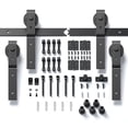 thumbnail image 1 of IVV 72" Bi-Folding Sliding Barn Door Hardware, Top Mount Bifold Track Kit, Fit 4 Door MAX Width 68"(NO Door), Black, 1 of 9