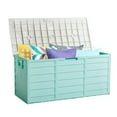 thumbnail image 1 of IVV 75 Gallon Plastic Patio Storage Box, Waterproof Outdoor Lockable Seat Deck Chest Box, for Patio Cushions, Gardening Tools - 44"L x 21.3"W x 19.3"H, Green, 1 of 10