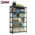 thumbnail image 1 of IVV 77.44"H Heavy Duty Garage Shelf, 2400LBS Capacity, Adjustable Metal Storage Shelving Unit, 6-Tier Multi-Purpose Organizer for Home, Kitchen, Office, Living Room (Black), 1 of 7