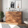 thumbnail image 1 of IVV 8 Fabric Drawers Dresser Wide 52.75"L, Storage Chest of Drawer for Bedroom, Living Room, Nursery (Brown), 1 of 3